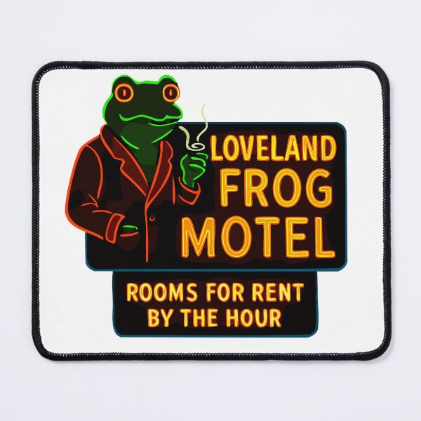 Item preview, Loveland Frog Motel – Neon Cryptid Roadside Sign designed and sold by Folk Bestiary.