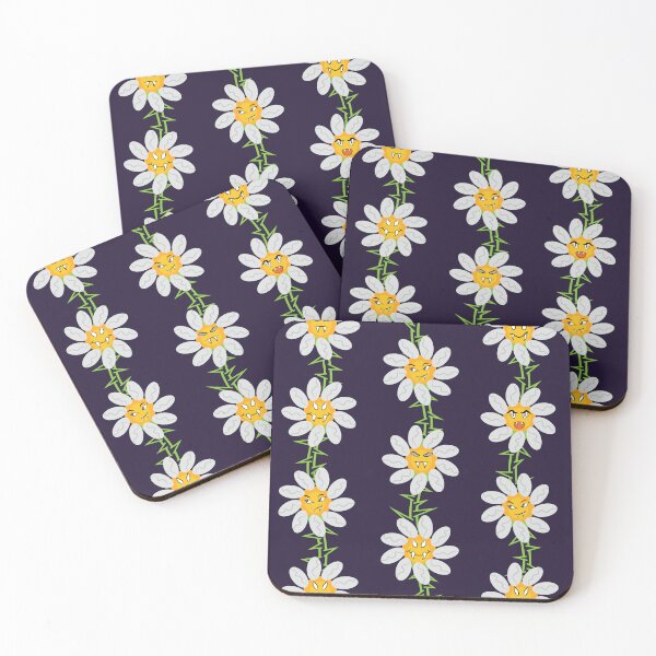 Item preview, Vampire Smiley Flowers - Dark Purple designed and sold by Daniel Bevis Design.