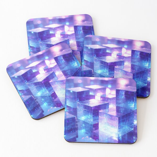 Item preview, Luminous Glassy Cubes in Blue and Purple designed and sold by antishock.