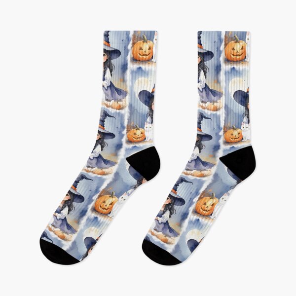 Item preview, Bruja de Halloween, niña con gato y calabaza nativo americano designed and sold by LiskoDesign.