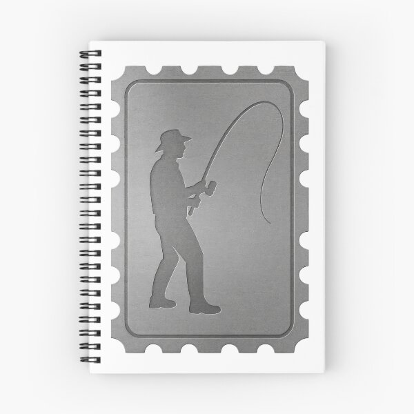 Item preview, Metallic Stamp Design with Fishing Silhouette and Perforated Edges designed and sold by Creative88Art.