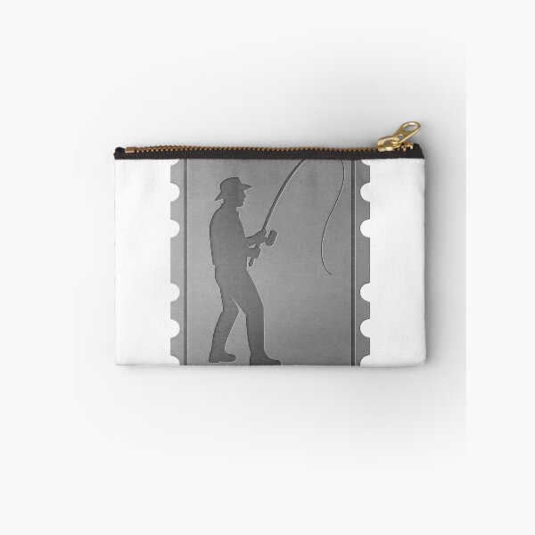 Item preview, Metallic Stamp Design with Fishing Silhouette and Perforated Edges designed and sold by Creative88Art.
