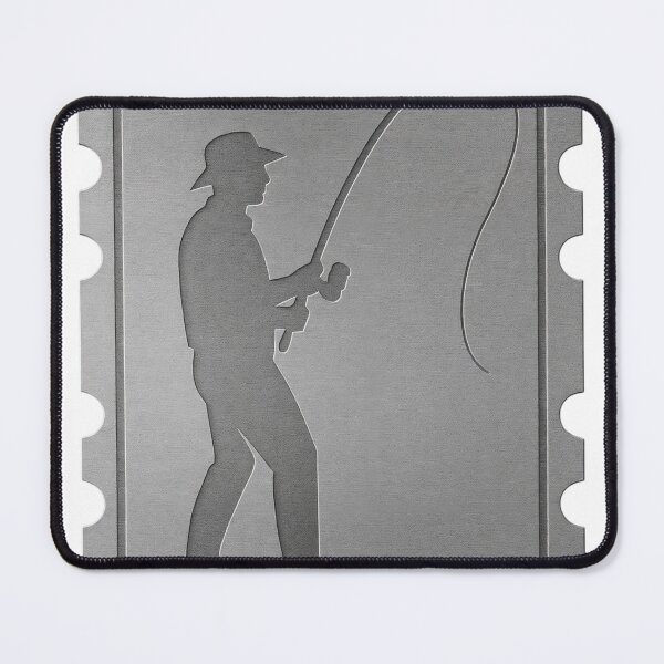 Item preview, Metallic Stamp Design with Fishing Silhouette and Perforated Edges designed and sold by Creative88Art.