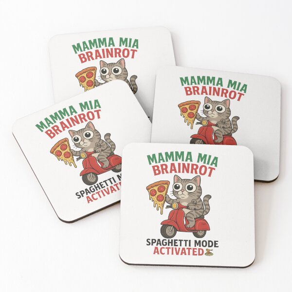 Item preview, Italian Brainrot Meme Cat Pizza Vespa Funny Spaghetti designed and sold by BiomortoArts.