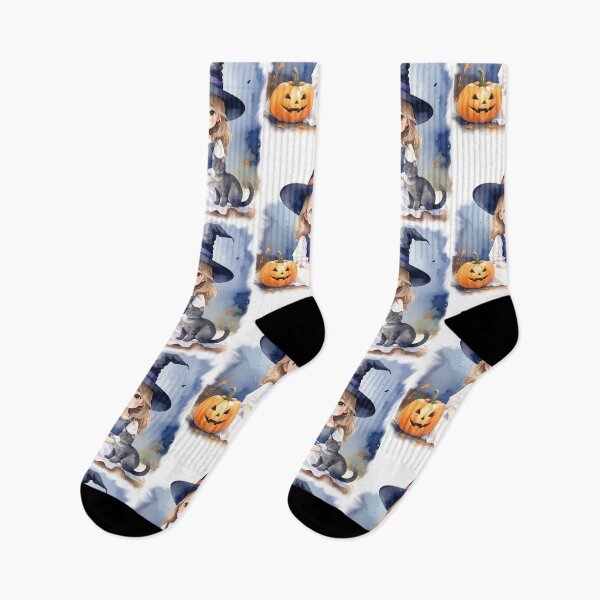 Item preview, Halloween witch, little girl with cat and pumpkin dark blonde designed and sold by LiskoDesign.