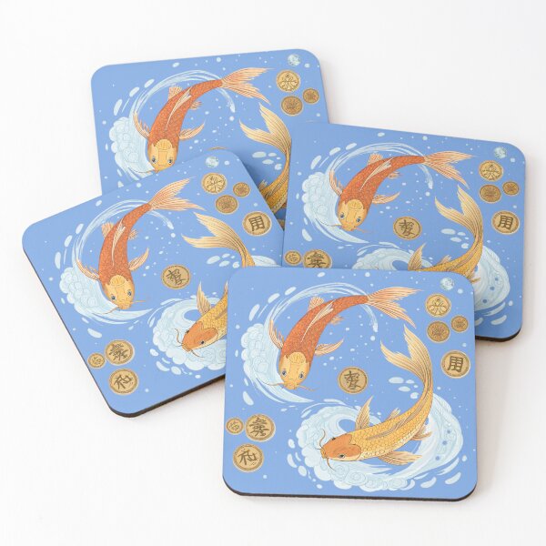 Item preview, Twin Koi fish with coins , golden fish for good luck . designed and sold by Lucky 777.