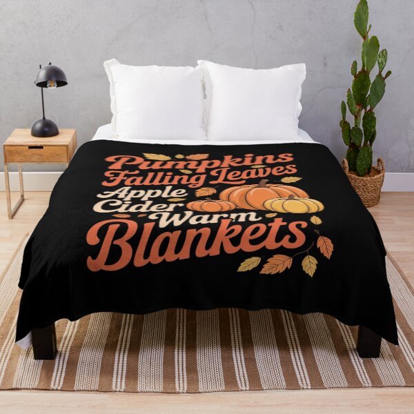 Item preview, Pumpkins apple cider warm blankets leaves fall Halloween fun designed and sold by JulienAureo.