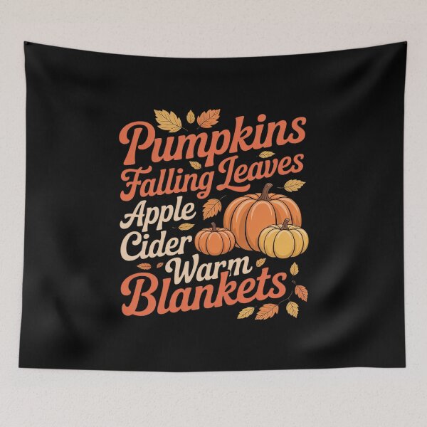 Item preview, Pumpkins apple cider warm blankets leaves fall Halloween fun designed and sold by JulienAureo.