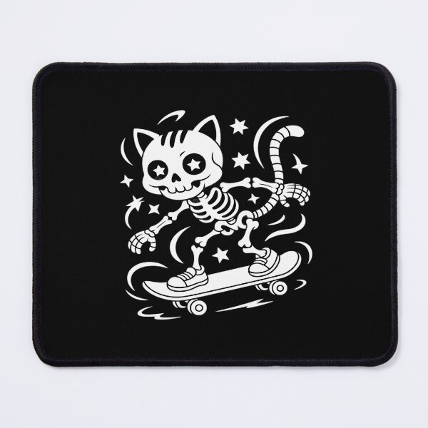 Item preview, Punk Halloween Spooky Skater Skeleton Cat Skateboard designed and sold by JulienAureo.