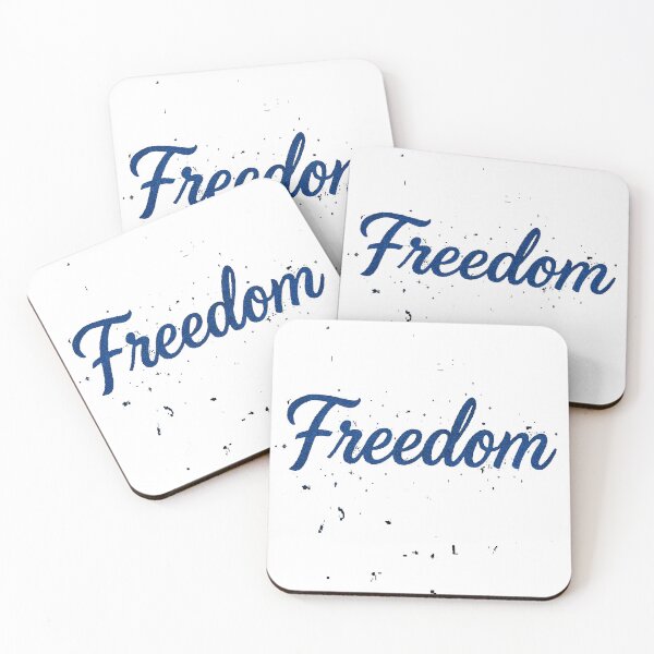 Item preview, Freedom – Blue Glitter Typography with Smoky Star Background | Motivational & Inspirational Word Art designed and sold by KDesignCrafts.