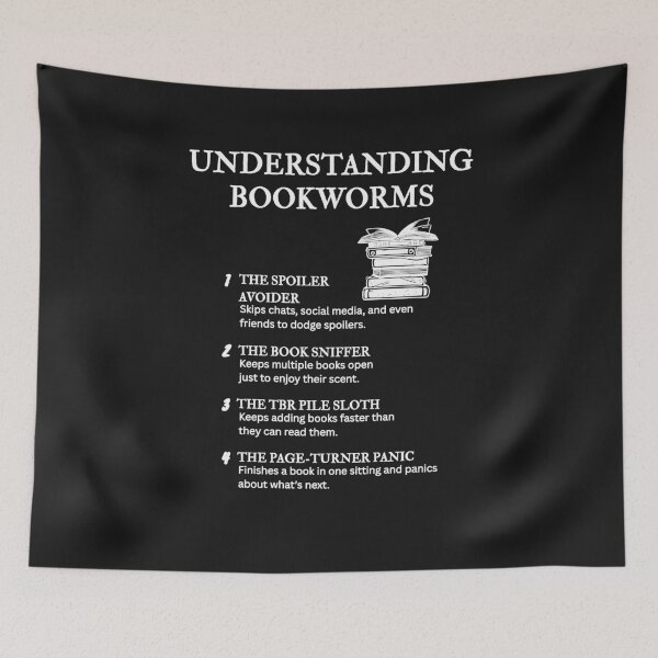 Item preview, Hilarious Bookworm Types – Funny Reading Humor – Black designed and sold by PsyFlow35.