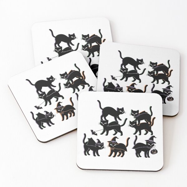 Item preview, Helloween cat meeting designed and sold by Lichtwellenart.