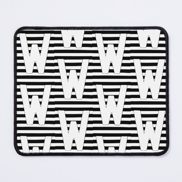 Item preview, Bold Letter W on Black and white Stripes - Minimalist Monogram designed and sold by GTeoArt.