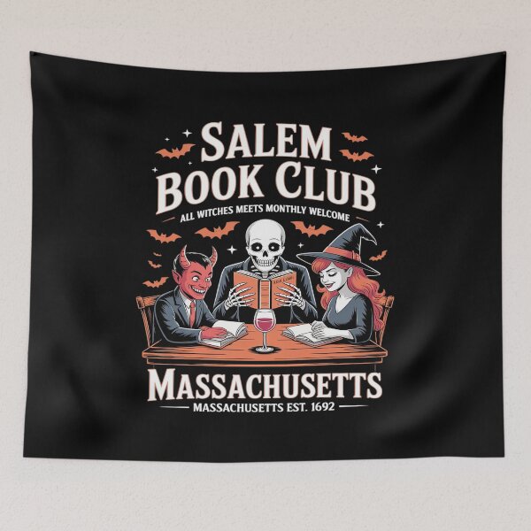 Item preview, Salem Book Club Black Cat Bookish Spooky Halloween designed and sold by JulienAureo.
