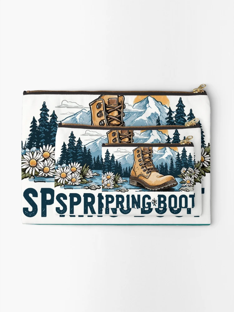Thumbnail 2 of 4, Zipper Pouch, Spring Boot Funny Sticker – Java Framework Pun Design designed and sold by mliotard.