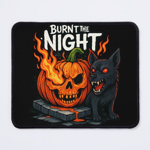 Item preview, Burn the Night – Vampire Dog & Fiery Pumpkin Skull designed and sold by Trendora Studio.