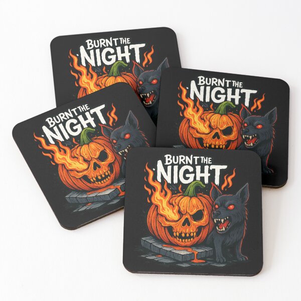 Item preview, Burn the Night – Vampire Dog & Fiery Pumpkin Skull designed and sold by Trendora Studio.