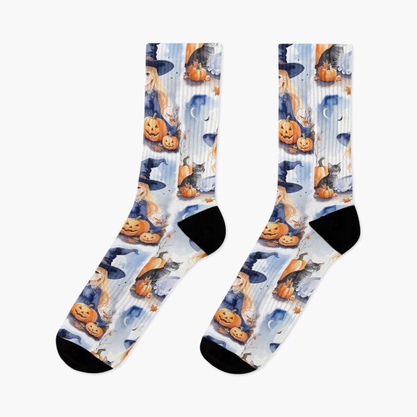Item preview, Halloween witch, little girl with cat and pumpkin, blond designed and sold by LiskoDesign.