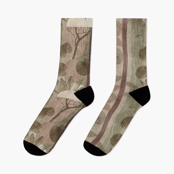 Item preview, Abstract Botanical with Birds and Geometric Shapes – Neutral Tones designed and sold by hAITHAM1985.