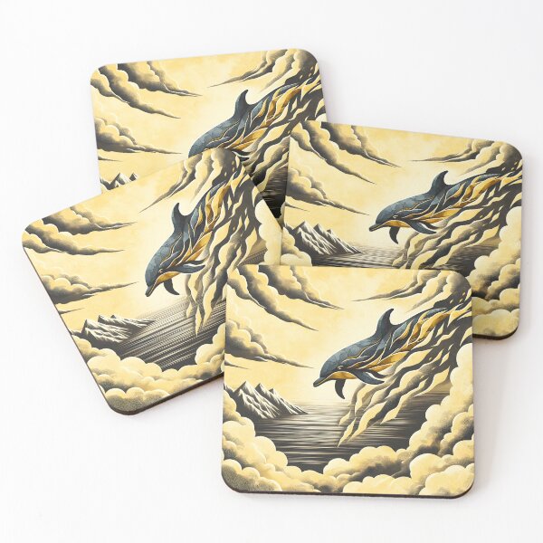 Item preview, Torn Paper Dolphin in the Clouds, Ai Generated Art  designed and sold by ACC .