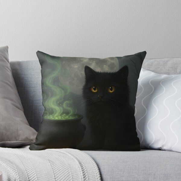 Item preview, Black Cat with Magic Cauldron Halloween Art designed and sold by Nguyenvanhai.