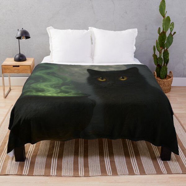 Item preview, Black Cat with Magic Cauldron Halloween Art designed and sold by Nguyenvanhai.