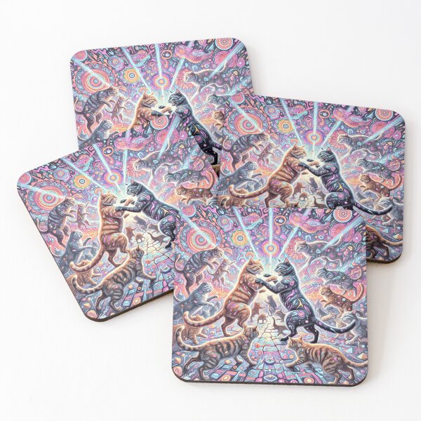 Item preview, Cosmic Cat Confrontation designed and sold by Hen-C-Art.