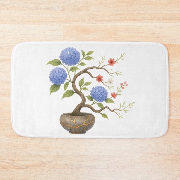 Item preview, Ikebana Bonsai in Kintsugi Vase – Watercolor Art designed and sold by CLEARART7.