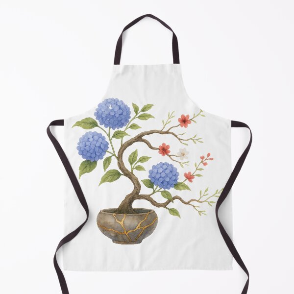 Item preview, Ikebana Bonsai in Kintsugi Vase – Watercolor Art designed and sold by CLEARART7.