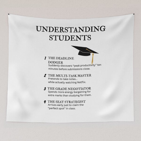 Item preview, Student Types Explained – Funny School & College Humor designed and sold by PsyFlow35.