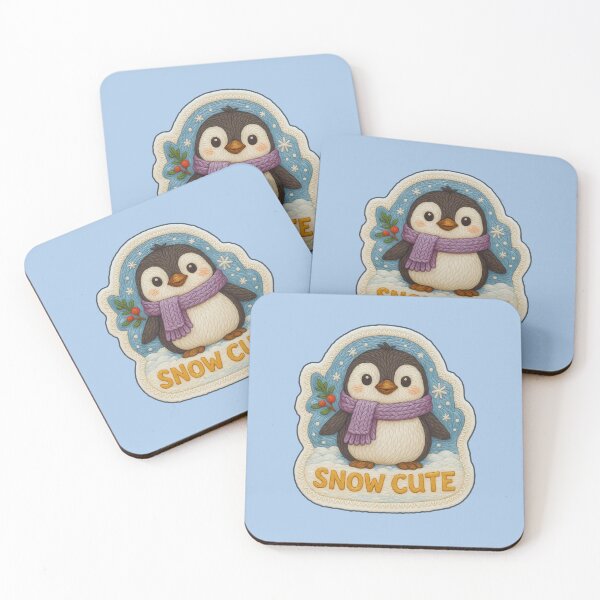 Item preview, Winter Animal Embroidery – Snow Cute Penguin Free Form Sticker Design designed and sold by Nuist25.