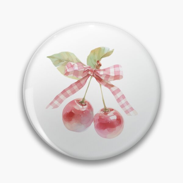 Item preview, pair of cherries with bow designed and sold by viviofthevalley.