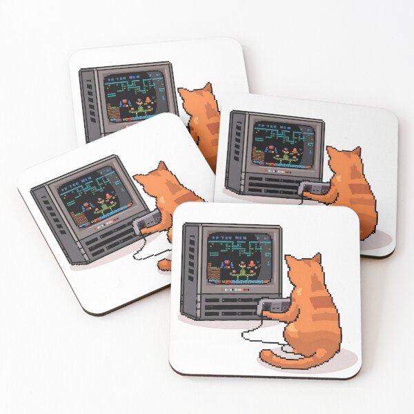 Item preview, Retro Gaming Cat Pixel Art designed and sold by Dewer Shop.