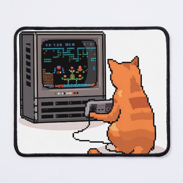 Item preview, Retro Gaming Cat Pixel Art designed and sold by Dewer Shop.