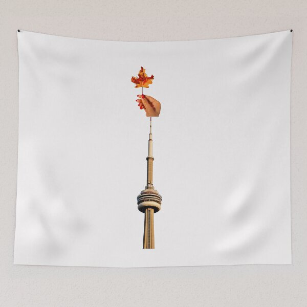 Item preview, CN Tower/ Hand holding Autumn leaf/Canada designed and sold by VeenaNair23.
