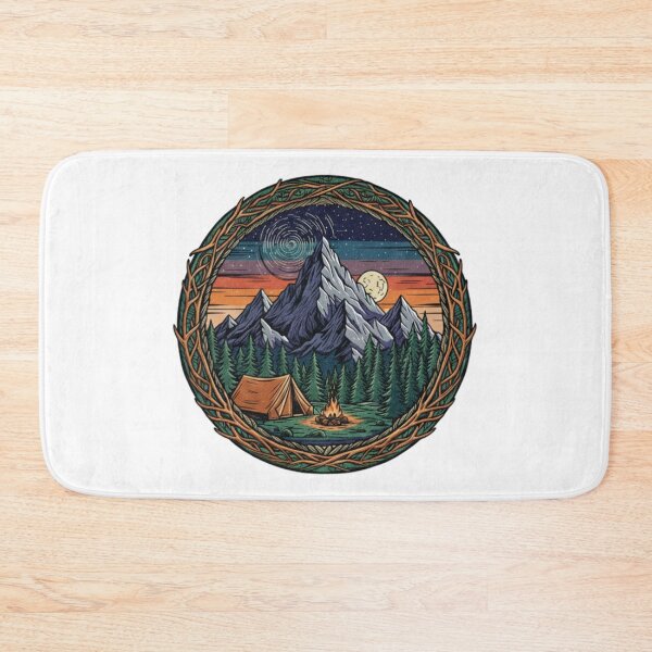 Item preview, Mountain Camping Under Moonlight – Wilderness Tent & Campfire Scene designed and sold by Cloud-Riders.