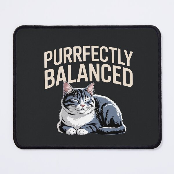 Item preview, Purrfectly Balanced – Gray and White Cat Positive Vibes designed and sold by HolisticFurArt.