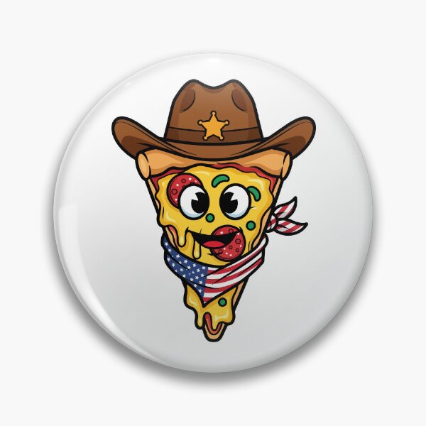 Item preview, Pizza Slice Cowboy with American Flag Bandana - Western Foodie Illustration. designed and sold by NayemArts.