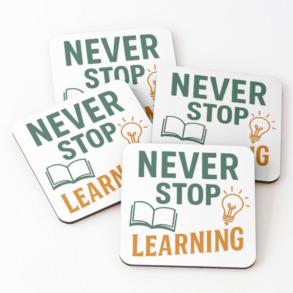 Item preview, Never Stop Learning – Inspirational Quote Design designed and sold by Amr Darwish Graphic designer.