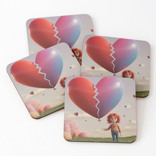 Item preview, Broken Heart Balloon – Sad Girl Illustration designed and sold by Neuroscribble.