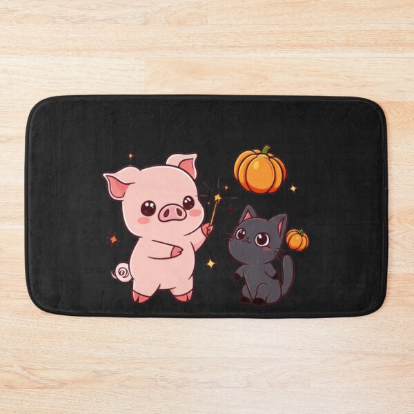 Item preview, Magic Spell Friends – Cute Chibi Pig Witch Casting Spells with Black Cat Kawaii Halloween Design designed and sold by ColorSplash123.