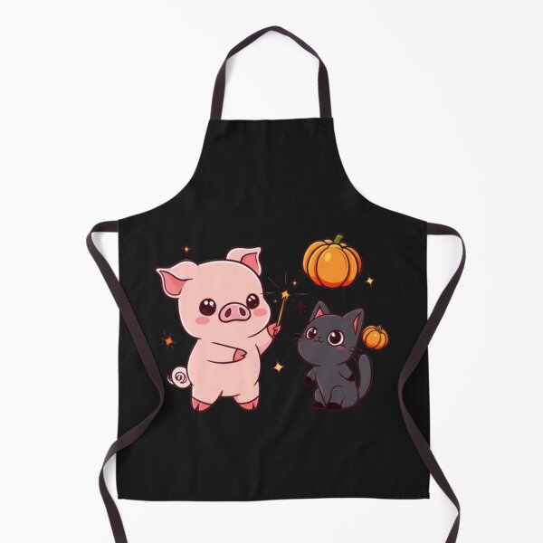 Item preview, Magic Spell Friends – Cute Chibi Pig Witch Casting Spells with Black Cat Kawaii Halloween Design designed and sold by ColorSplash123.