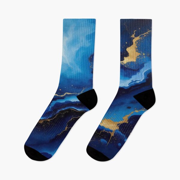 Item preview,  Blue Vortex – Flowing Elegance in Gold and Deep Ocean Tones designed and sold by FotoworldEdel.