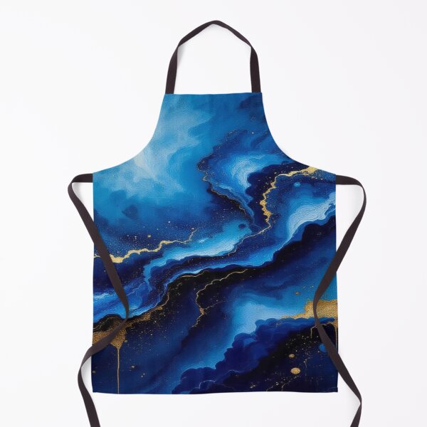 Artikelvorschau, Blue Vortex – Flowing Elegance in Gold and Deep Ocean Tones entworfen und verkauft von FotoworldEdel.