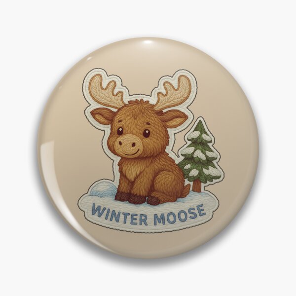 Item preview, Winter Animal Embroidery – Cute Moose Free Form Sticker Design designed and sold by Nuist25.