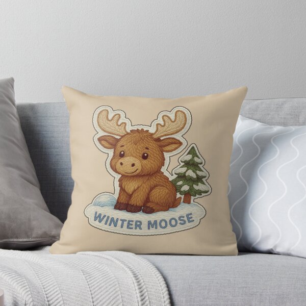 Item preview, Winter Animal Embroidery – Cute Moose Free Form Sticker Design designed and sold by Nuist25.
