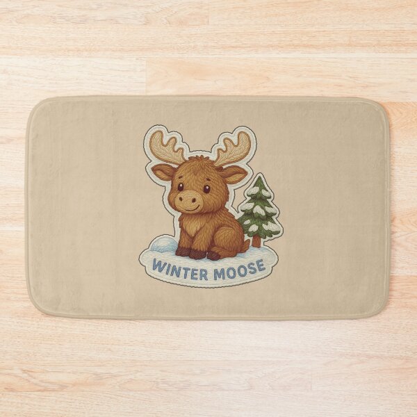 Item preview, Winter Animal Embroidery – Cute Moose Free Form Sticker Design designed and sold by Nuist25.