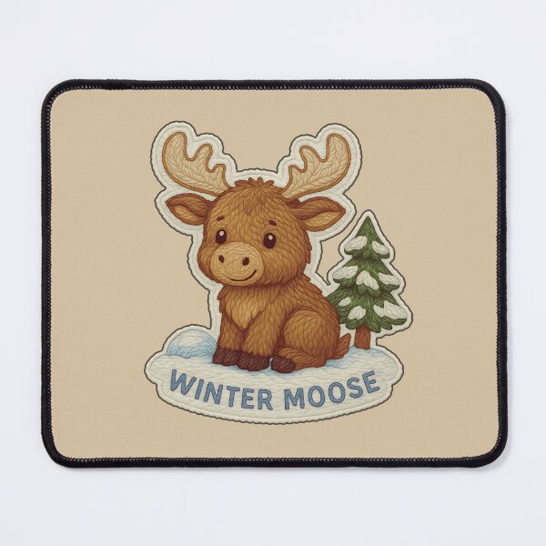 Item preview, Winter Animal Embroidery – Cute Moose Free Form Sticker Design designed and sold by Nuist25.