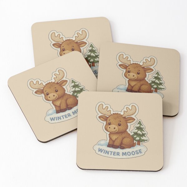 Item preview, Winter Animal Embroidery – Cute Moose Free Form Sticker Design designed and sold by Nuist25.