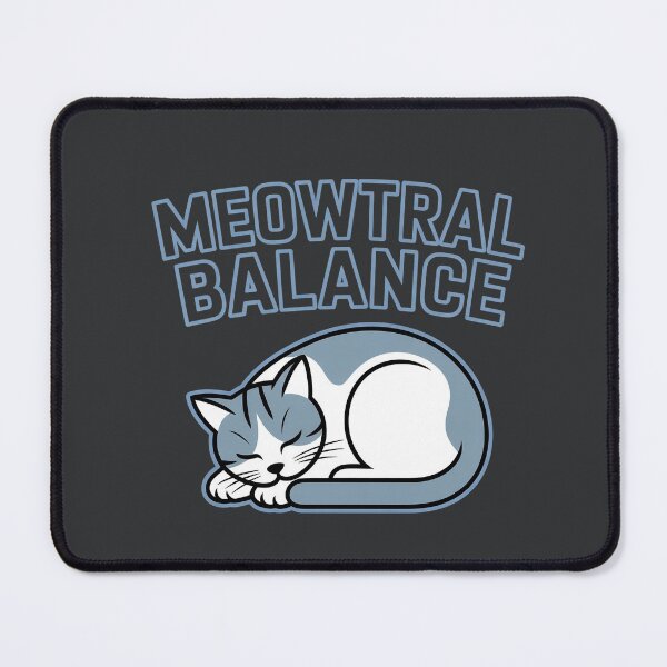 Item preview, Meowtral Balance – Gray and White Cat Calm Vibes designed and sold by HolisticFurArt.